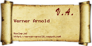 Verner Arnold névjegykártya